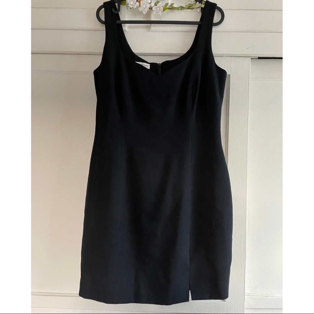 Vintage Bebe sweetheart neck LBD mini dress